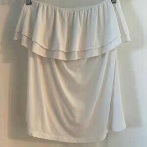 Lily Pulitzer White Off the Shoulder Cotton Ruffle Tube Top Size Medium